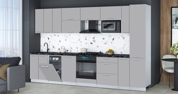 Кухонный гарнитур Интерлиния Мила Gloss 3.4-ПМ4