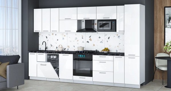 Кухонный гарнитур Интерлиния Мила Gloss 3.4-ПМ4