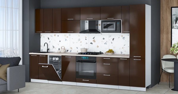 Кухонный гарнитур Интерлиния Мила Gloss 3.4-ПМ4