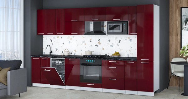 Кухонный гарнитур Интерлиния Мила Gloss 3.4-ПМ4