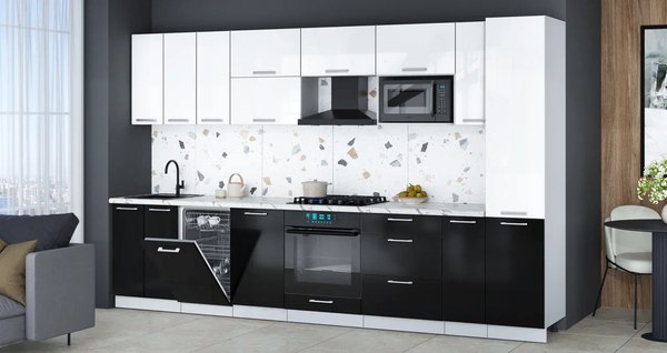 Кухонный гарнитур Интерлиния Мила Gloss 3.4-ПМ4