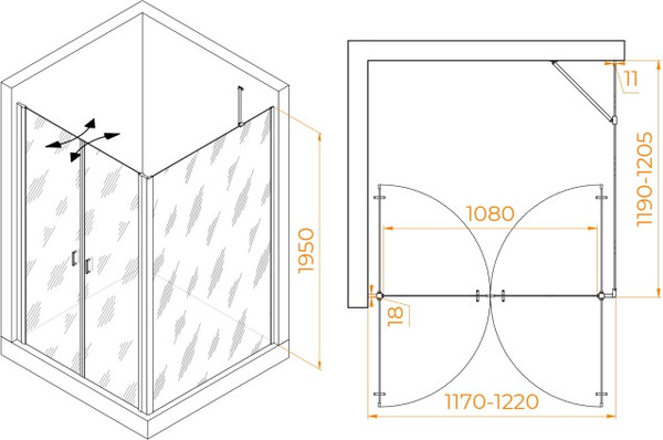 Душевой уголок RGW PA-134B / 060814422-14