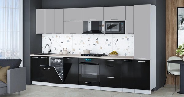 Кухонный гарнитур Интерлиния Мила Gloss 3.4-ПМ4