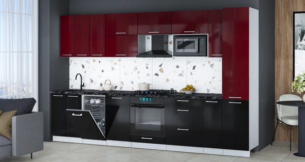 Кухонный гарнитур Интерлиния Мила Gloss 3.4-ПМ4