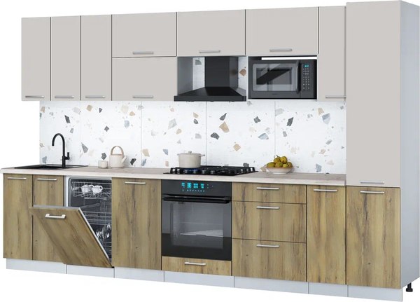 Кухонный гарнитур Интерлиния Мила Gloss 3.4-ПМ4 - фото