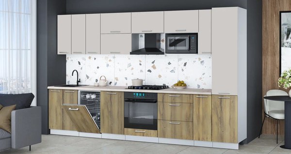 Кухонный гарнитур Интерлиния Мила Gloss 3.4-ПМ4