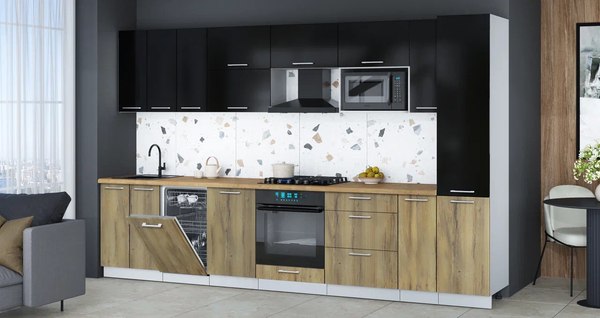 Кухонный гарнитур Интерлиния Мила Gloss 3.4-ПМ4