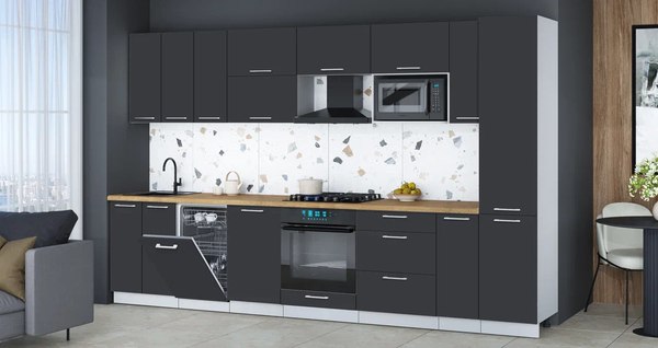 Кухонный гарнитур Интерлиния Мила Gloss 3.4-ПМ4