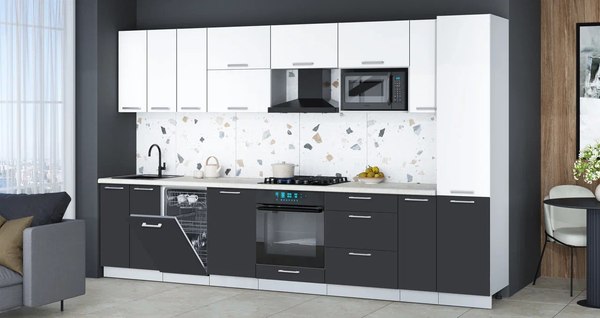 Кухонный гарнитур Интерлиния Мила Gloss 3.4-ПМ4