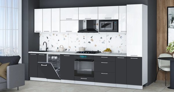 Кухонный гарнитур Интерлиния Мила Gloss 3.4-ПМ4