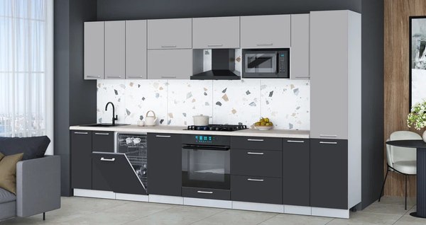 Кухонный гарнитур Интерлиния Мила Gloss 3.4-ПМ4