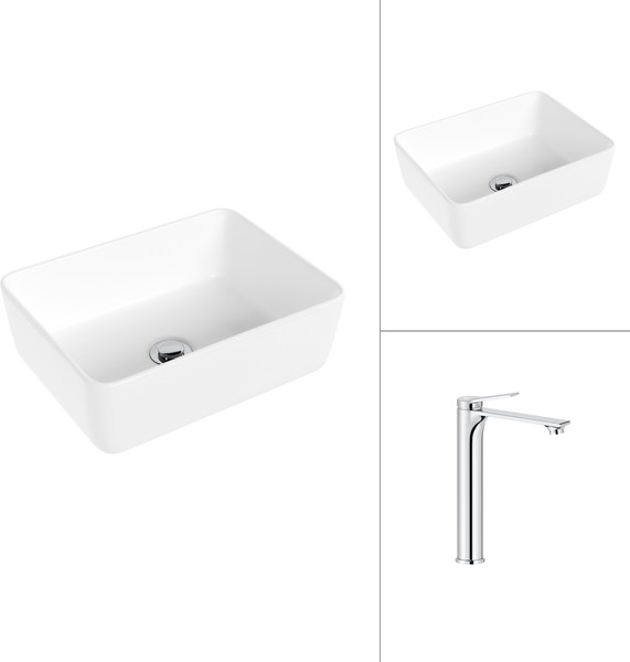 Умывальник со смесителем Lauter 21674B + Rio 21AM12672 - фото