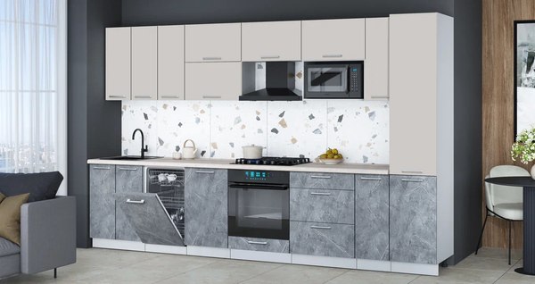 Кухонный гарнитур Интерлиния Мила Gloss 3.4-ПМ4