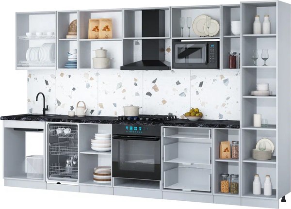 Кухонный гарнитур Интерлиния Мила Gloss 3.4-ПМ4