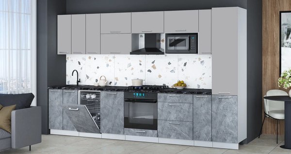 Кухонный гарнитур Интерлиния Мила Gloss 3.4-ПМ4