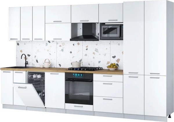 Кухонный гарнитур Интерлиния Мила Gloss 3.5-ПМ4 - фото