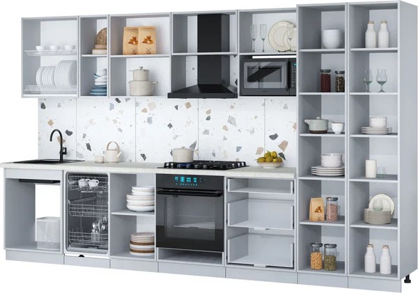 Кухонный гарнитур Интерлиния Мила Gloss 3.5-ПМ4