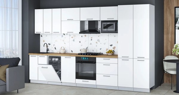 Кухонный гарнитур Интерлиния Мила Gloss 3.5-ПМ4