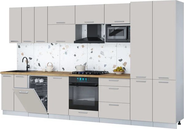 Кухонный гарнитур Интерлиния Мила Gloss 3.5-ПМ4 - фото