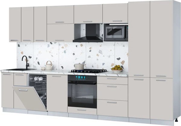 Кухонный гарнитур Интерлиния Мила Gloss 3.5-ПМ4 - фото