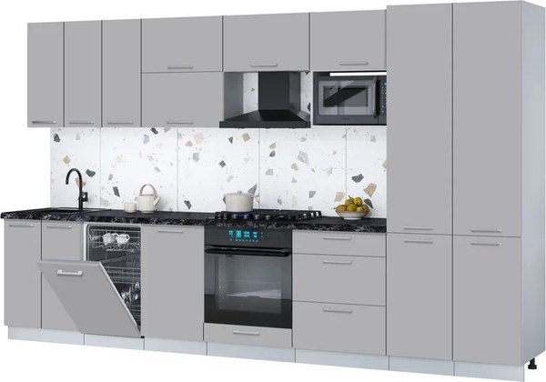 Кухонный гарнитур Интерлиния Мила Gloss 3.5-ПМ4 - фото