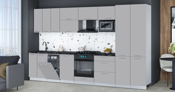 Кухонный гарнитур Интерлиния Мила Gloss 3.5-ПМ4