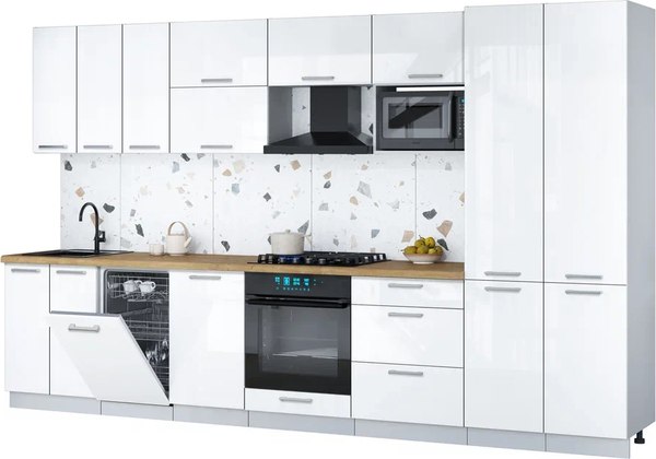 Кухонный гарнитур Интерлиния Мила Gloss 3.5-ПМ4 - фото
