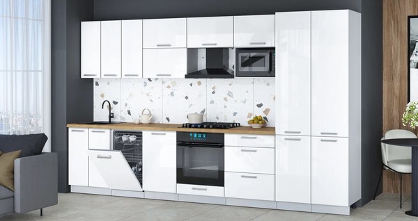 Кухонный гарнитур Интерлиния Мила Gloss 3.5-ПМ4