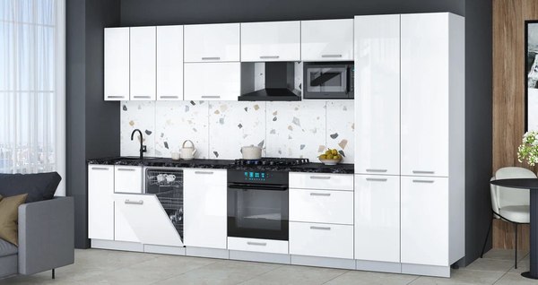 Кухонный гарнитур Интерлиния Мила Gloss 3.5-ПМ4