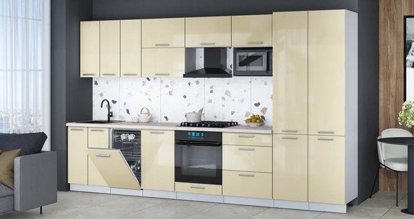 Кухонный гарнитур Интерлиния Мила Gloss 3.5-ПМ4