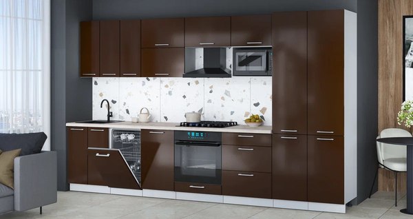 Кухонный гарнитур Интерлиния Мила Gloss 3.5-ПМ4