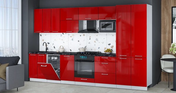 Кухонный гарнитур Интерлиния Мила Gloss 3.5-ПМ4