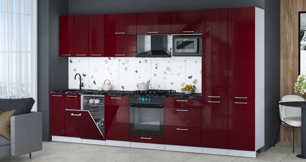 Кухонный гарнитур Интерлиния Мила Gloss 3.5-ПМ4