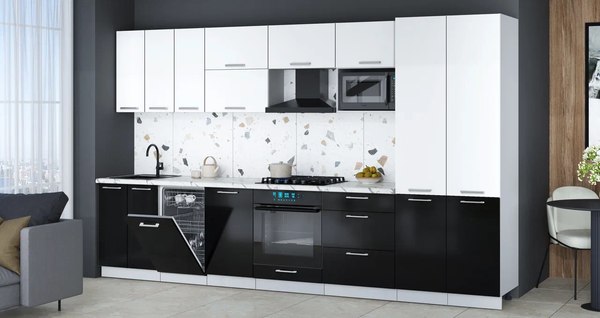 Кухонный гарнитур Интерлиния Мила Gloss 3.5-ПМ4