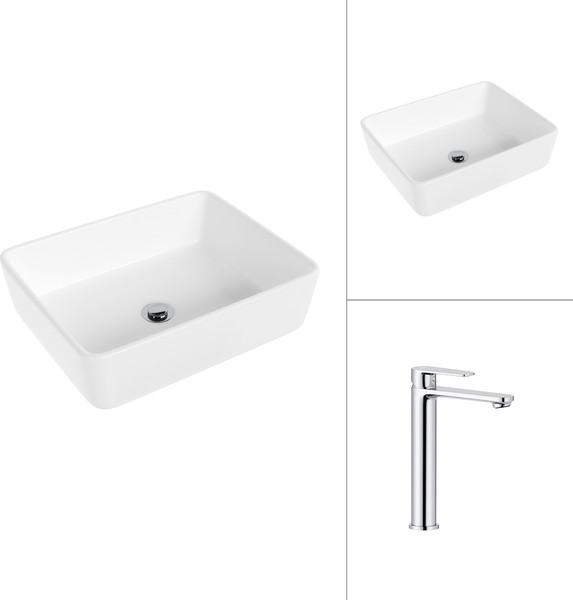 Умывальник со смесителем Lauter 21674 + Moon 21СK81691C - фото