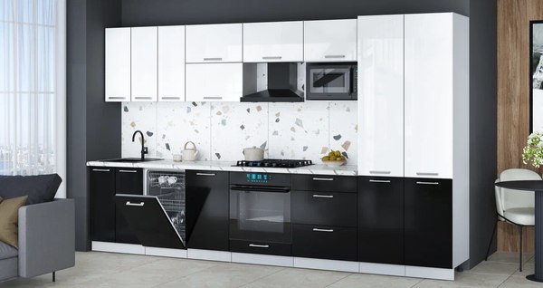 Кухонный гарнитур Интерлиния Мила Gloss 3.5-ПМ4