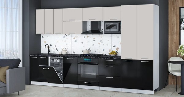 Кухонный гарнитур Интерлиния Мила Gloss 3.5-ПМ4