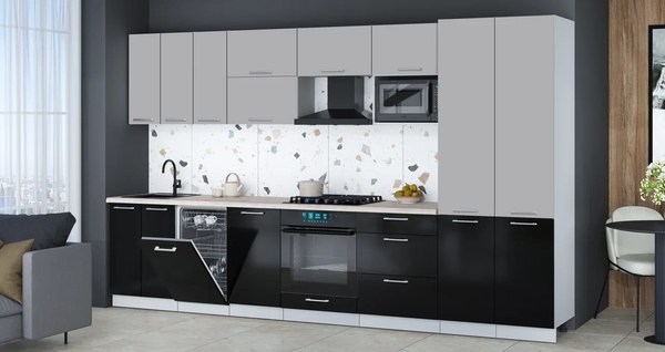 Кухонный гарнитур Интерлиния Мила Gloss 3.5-ПМ4