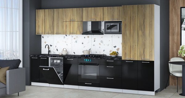 Кухонный гарнитур Интерлиния Мила Gloss 3.5-ПМ4