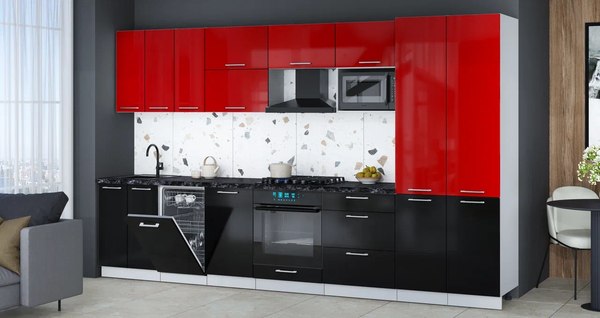 Кухонный гарнитур Интерлиния Мила Gloss 3.5-ПМ4