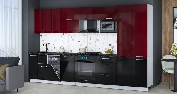 Кухонный гарнитур Интерлиния Мила Gloss 3.5-ПМ4