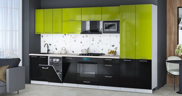 Кухонный гарнитур Интерлиния Мила Gloss 3.5-ПМ4