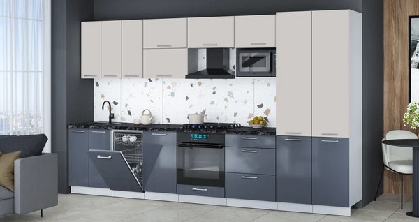 Кухонный гарнитур Интерлиния Мила Gloss 3.5-ПМ4