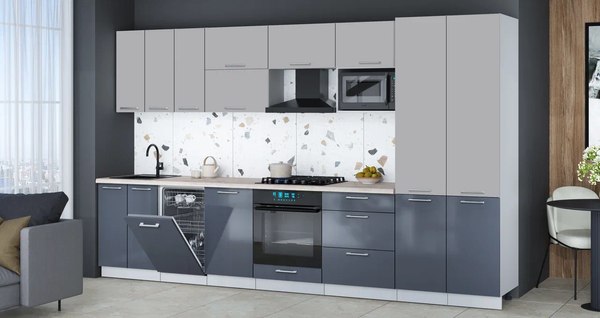 Кухонный гарнитур Интерлиния Мила Gloss 3.5-ПМ4