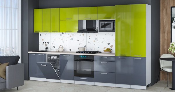 Кухонный гарнитур Интерлиния Мила Gloss 3.5-ПМ4