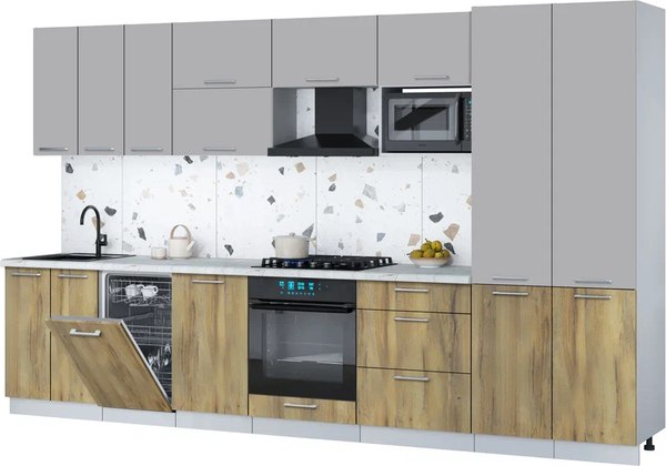 Кухонный гарнитур Интерлиния Мила Gloss 3.5-ПМ4 - фото