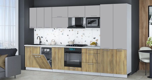 Кухонный гарнитур Интерлиния Мила Gloss 3.5-ПМ4