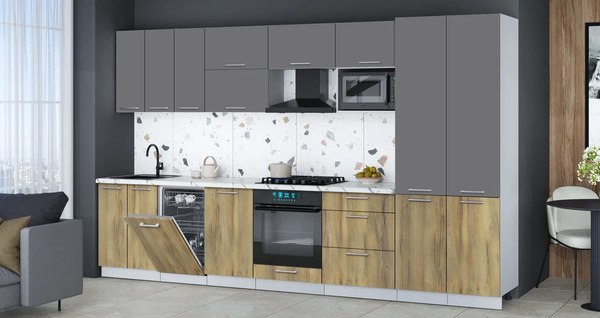 Кухонный гарнитур Интерлиния Мила Gloss 3.5-ПМ4