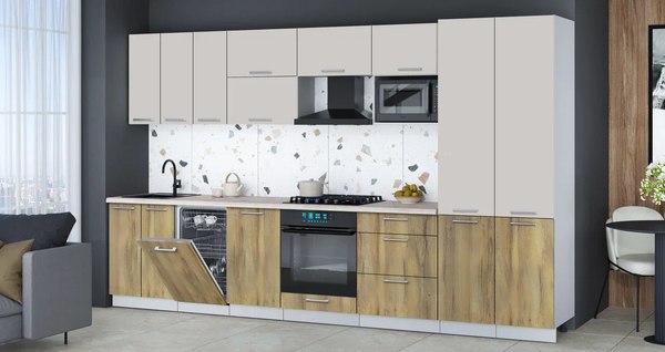 Кухонный гарнитур Интерлиния Мила Gloss 3.5-ПМ4