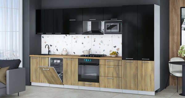 Кухонный гарнитур Интерлиния Мила Gloss 3.5-ПМ4